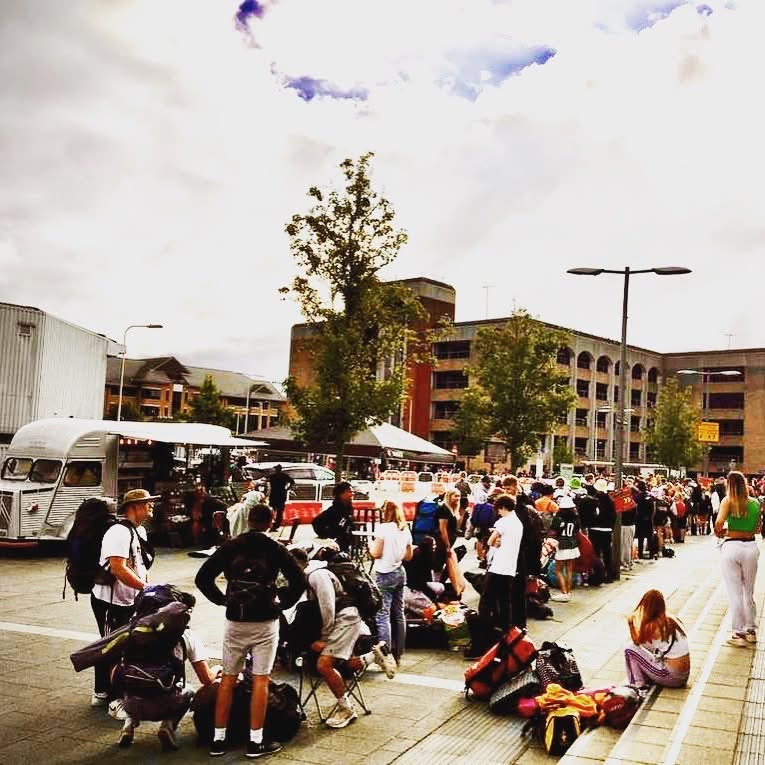 Festival crowd near The Coffee Van