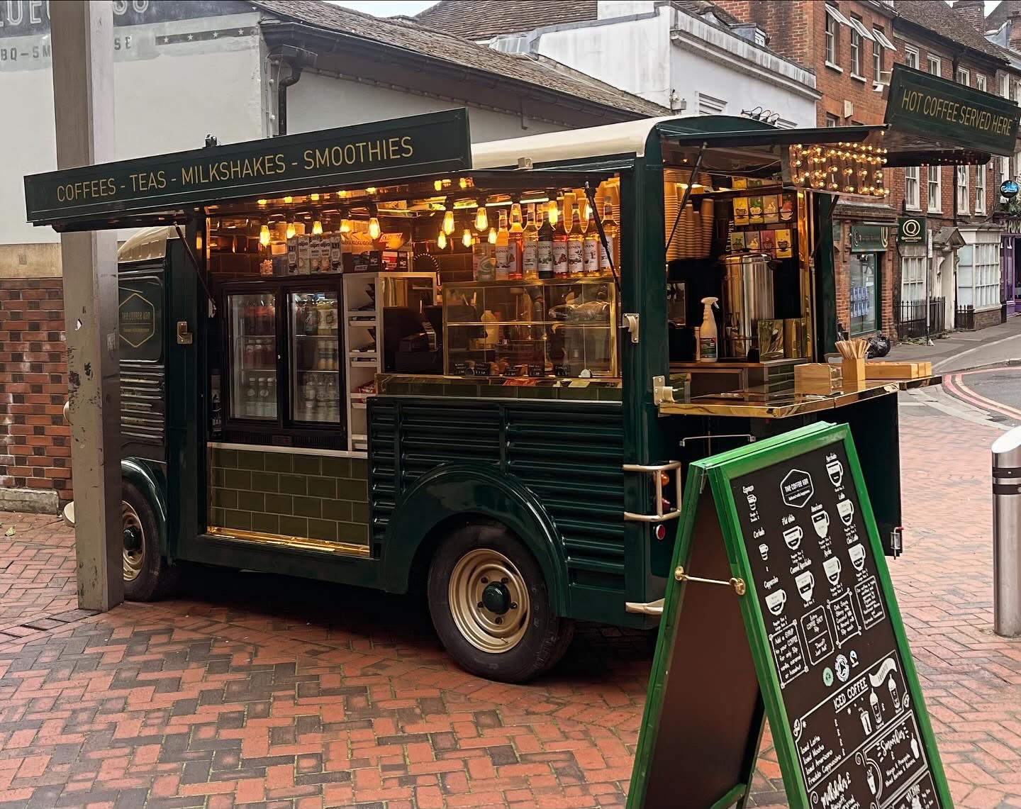 Coffee van serving on a Reading high street